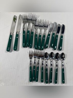 Le Prix Vintage Green Handle Stainless Cutlery Set - 20 Pieces Vintage